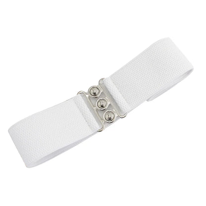 Women's Elastic Pair Buckle Belt Elastic Wide Belt Cummerbund Strap Belt Waist Decorative Waistband For Dresses Solid Color