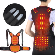 Load image into Gallery viewer, 118 Tourmaline Magnetic Therapy Self Heating Shoulder Wrap Back Posture Corrector Belt Neck Massager Brace Acupoint Stimulator
