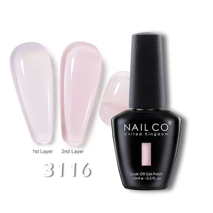 NAILCO 15ml Transparent Nude Color Series Jelly Gel Nail Polish Pink Red Nails Art Manicure Gel Varnishes Gellack Design Lacquer