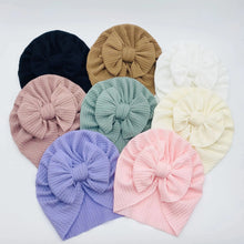 Load image into Gallery viewer, Knotted Hats for Baby Girl Beanie Bow Headband Infant Turban Newborn Head Accessories Winter Hat Warm Bonnet Caps Mother Kids

