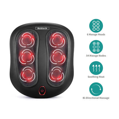 Nekteck Electric Foot Massager Heating Therapy Hot Compress Shiatsu Kneading Roller Muscle Relax Pain Relief Foot Spa Machine