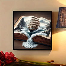 Load image into Gallery viewer, The sailboat diamond painting set in the book, DIY adult full diamond home decoration painting set, adult, frameless crafts

