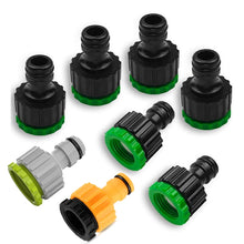Load image into Gallery viewer, Garden Hose Tap Connector 3/4 inch and 1/2 inch BSP 2in1 Threaded Faucet Adapter Hose Connection Set for Garden Irrigation
