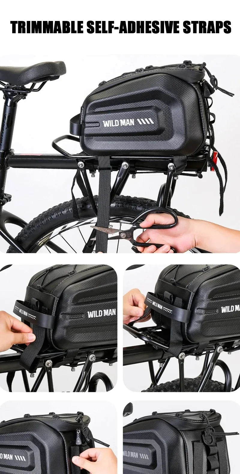 4L Multifunctional Bicycle Rear Seat Bag Waterproof Cycling Bike Rack Trunk Cargo Bag Pannier Bag Handbag Shoulder Bag