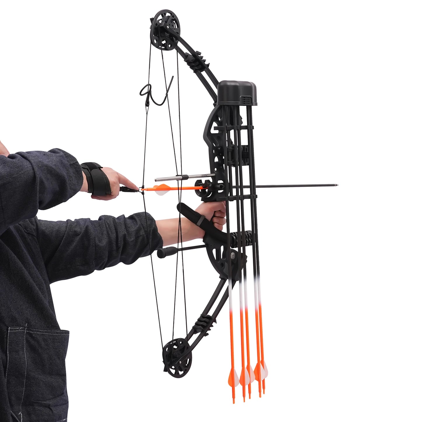 Compound Bow Kit 30~60lbs, Archery Hunting Bow Set with12 arrows and bullseye paper, Right Hand Compound Bow Arrow Set