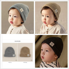Load image into Gallery viewer, Baby Hat Children&#39;s Newborn Knitted Hat Solid Color Children&#39;s Beanies Boys and Girls Hat Winter Preschool Home Hat
