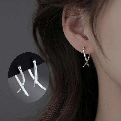 Trendy Jewelry Simply Earrings Unique Geometry Earrings For Women Gift Earings Fashion Jewelry Korean Silver Color Earrings