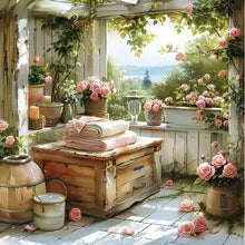 Load image into Gallery viewer, Diamond Painting Landscape Window Kit Full Embroidery Flower Wall Decorative Rhinestone Pictures For Home Decor
