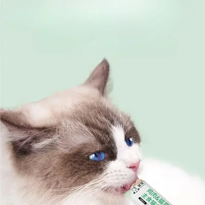 50pcs Cat Snacks Cat Food High Protein Liquid Fresh Meat Cat Grass Salmon Chicken Nutritional Snacks Pet Training Reward Snacks