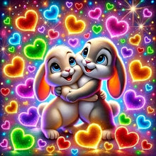 Load image into Gallery viewer, Diamond Painting Rabbit Animal Pattern for Adults Beginners New Arrival Diamond Mosaic Heart DIY Embroidery Child Gift,frameles
