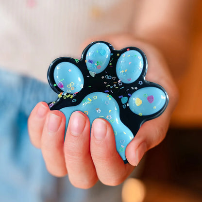 Jelly Glitter Cat Paw Stress Relief Decompression Toy Slow Rebound Pinch New Fidget Toy For Kids Adult Christmas Gifts