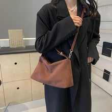 Load image into Gallery viewer, Women Suede Shoulder Bag Crossbody Bag Adjustable Strap Hobo Purse With Inner Pocket Satchel Purse Clutch Purse Zipper Handbag
