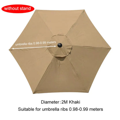 Umbrella Replacement Canopy 6/8 Ribs Patio Umbrella Cloth without Stand 7.5/9/10ft Outdoor Beach Garden Waterproof Parasol Cover