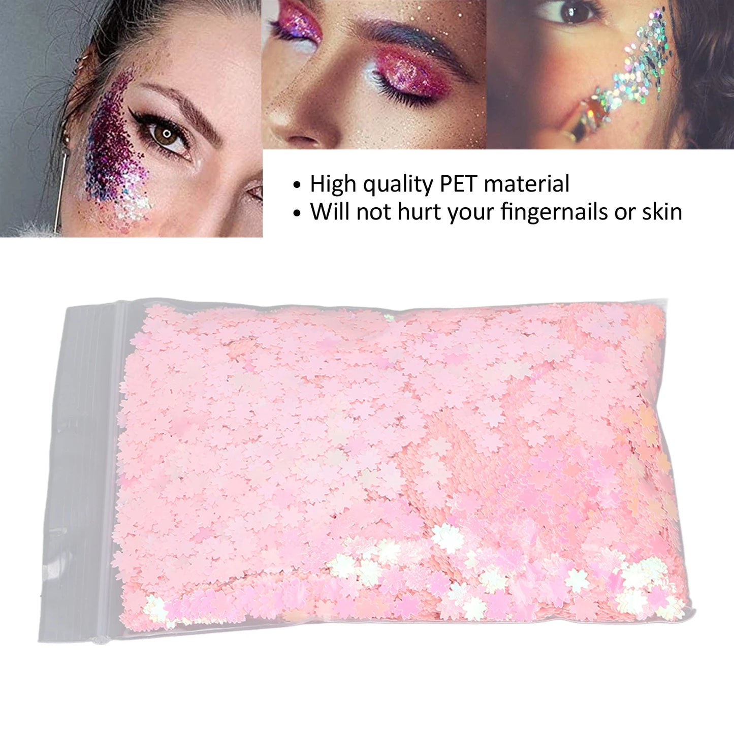 Nail Art Glitter Flakes Cherry Shape Sparkling Manicure Decoration Sequins for Nail Shop Pink 50g