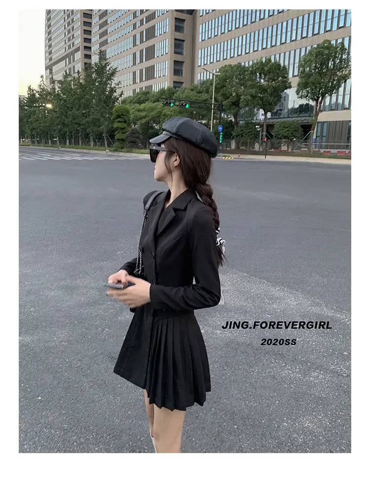 Women's Dress Blazer Clothing Chic and Elegant Pretty Female Dresses 2024 Formal Occasion Spring Retro Promotion Loose X Xxl Y2k