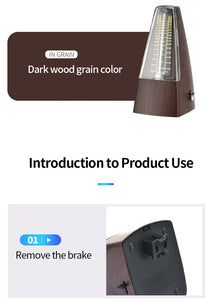 Mechanical Metronomes for Piano Guitar Violin Bass Drum and Other Musical Instruments, Loud Sound, High Precision(Wood Grain)