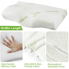 Load image into Gallery viewer, Bamboo Memory Foam Sleep Pillow Contoured Cervical Orthopedic Pillow Neck Support Breath Pillow
