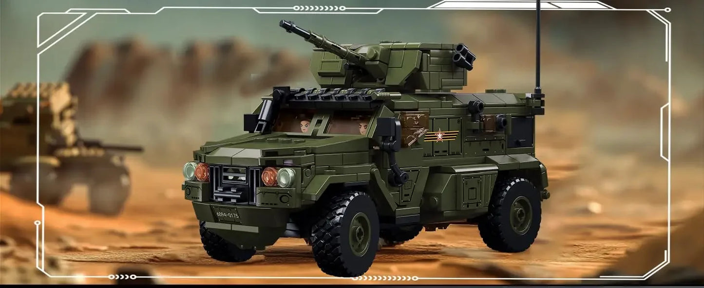 519PCS Typhoon VDVS Assault Armored Vehicle Building Blocks Model with Mini Figures Creative Play Toy Gift for Kids Collectors