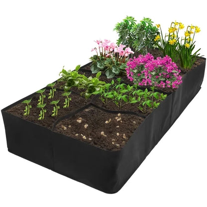 New 4/8 Grids Garden Raised Planting Bed Fabric Raised Garden Bed Square Felt Garden Flower Grow Bag Vegetable Planter Pot