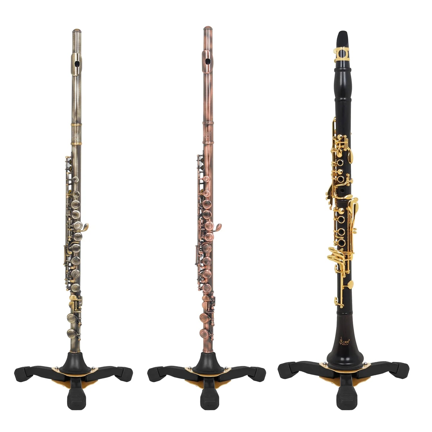 Flute Clarinet Stands Soprano Straight Saxophone Stands Oboe Stand Portable Foldable Tripod Holder Wind Instrument Accessories