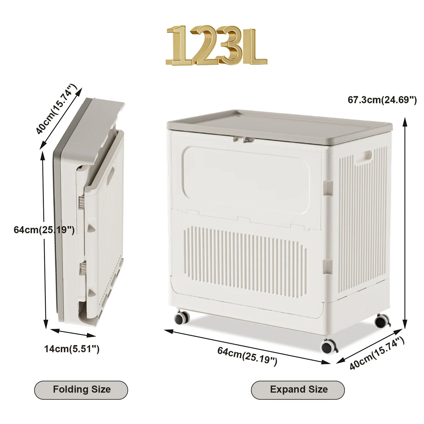 Rolling Laundry Hamper 123L Large Capacity Clothes Hampers for Laundry,Plastic Collapsible Laundry Baskets with Wheels and Lid