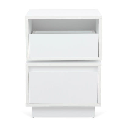 Rotatable Nightstand End Table, Bedside Table with 2 Drawers, 2 Drawer Dresser for Bedroom, Closet, Entryway, College Dorm