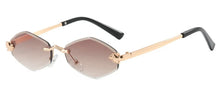 Load image into Gallery viewer, Fashion Small Polygonal Sunglasses for Women Luxury Brand Rmless Brown Rhombus Sun Glasses Woman Vintage Metal Shades Eyewear
