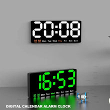 Load image into Gallery viewer, Large Colorful LED Digital Alarm Clock With DateTemperature 2 Alarms Large Display Day Clock Battery Backup 12/24H Wall Clock
