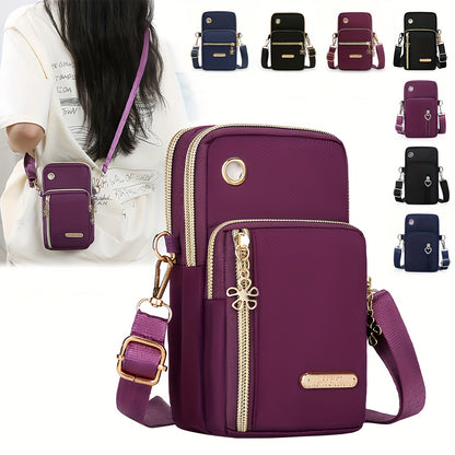 Mini Fashion Cellphone Bag, Trendy Zipper Crossbody Bag, Women's Casual Handbag, Card Holder & Purse