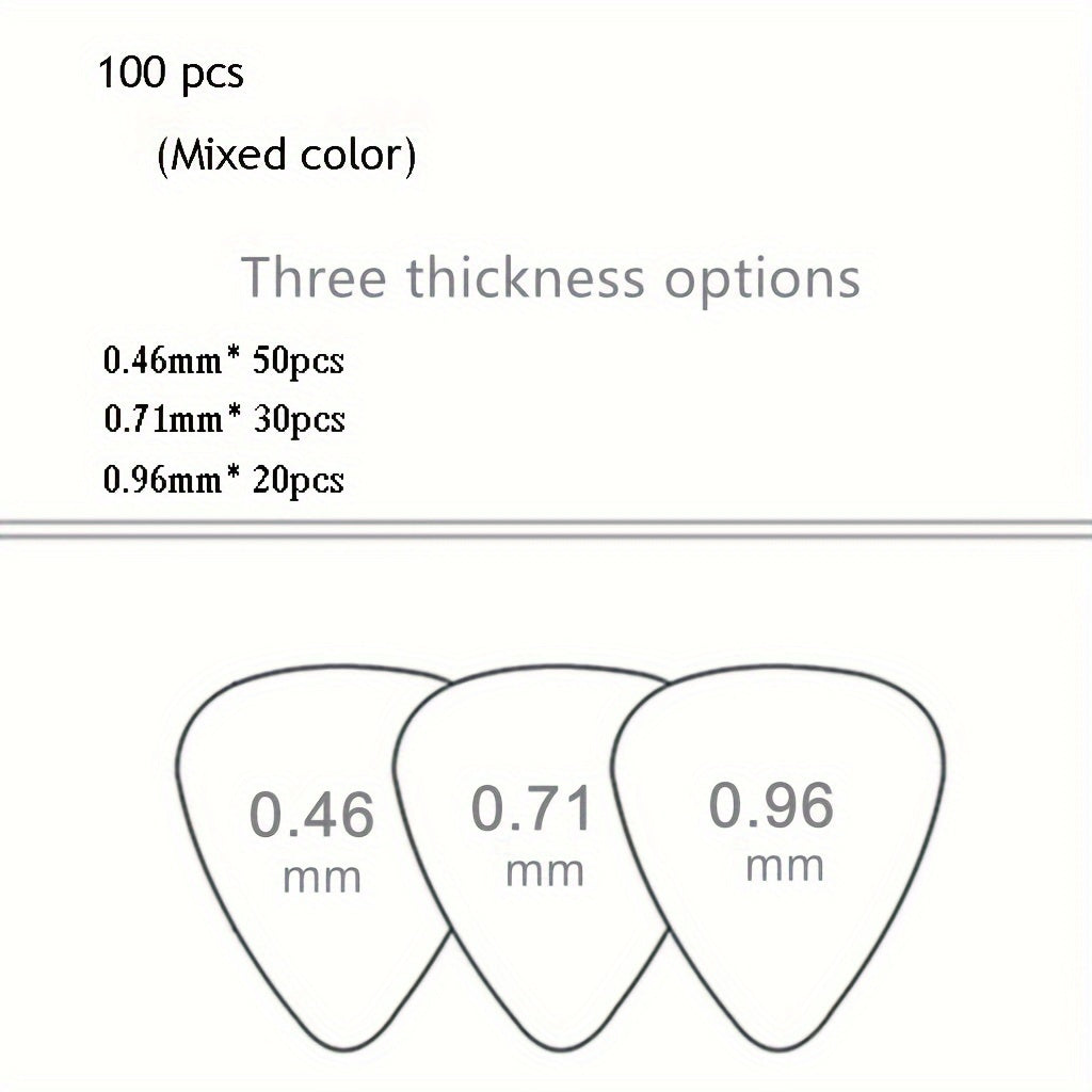 20pcs/50pcs/100pcs Premium Guitar Picks - Diverse Thicknesses for Versatile Playing Styles, Universally Compatible with Bass, Electric, and Acoustic Guitars, Thoughtful Gift Idea for Guitar Enthusiasts