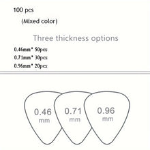 Load image into Gallery viewer, 20pcs/50pcs/100pcs Premium Guitar Picks - Diverse Thicknesses for Versatile Playing Styles, Universally Compatible with Bass, Electric, and Acoustic Guitars, Thoughtful Gift Idea for Guitar Enthusiasts
