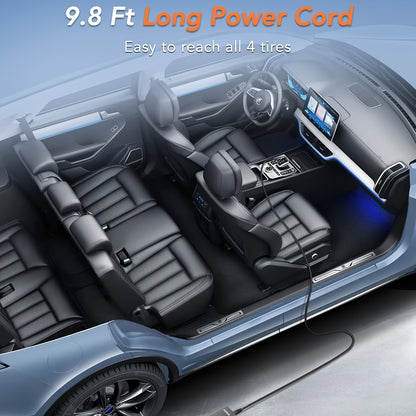 Tire Inflator Portable Air Compressor, 12V DC Auto Air Pump for Car Tires, 150PSI Electric Tire Pump with Digital Pressure Gauge, LED Light for Car Motorcycle Bike Ball, Car Accessories, for DC only.