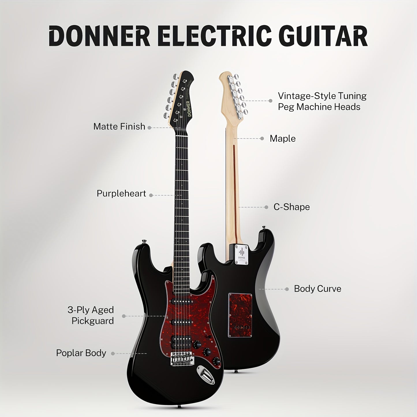 39-Inch Designer Series DST-200 Electric Guitar - Stylish Solid Body with Single Coil Split System, Premium Sound Quality, and Versatile Playability - Bonus Accessories Include Gig Bag, Cable, and Strap for Beginner, Intermed