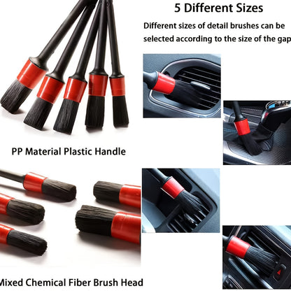 26Pcs Car Detailing Brush Set, Car Detailing Kit, Car Drill Brush/Wheel Brushes/Air Vent Brush/Buffing Sponge Pads Kit/Washing Mitt/Cleaning Cloth