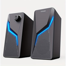 Load image into Gallery viewer, RGB Desktop Speakers, 2.0CH Stereo PC Computer Gaming Speakers 6W Multimedia Monitor Speakers, Volume Control, USB Powered with 3.5mm Cable
