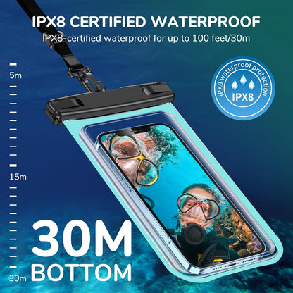 2 Pieces Universal Waterproof Phone Pouch - Waterproof Case For IPhone 14 13 12 11 Pro Max XS Plus Galaxy Cellphone Up To 7.0" Waterproof Cellphone Dry Bag Beach Vacation Essentials