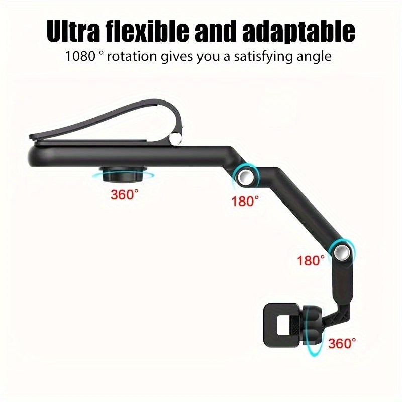 Universal 1080° Rotating Sun Visor Cellphone Car Holder - Multi-Functional Mobile Phone Mount for iPhone 7 Inch Support with Telephone Compatibility - Easy Installation and Adjustable Viewing Angle
