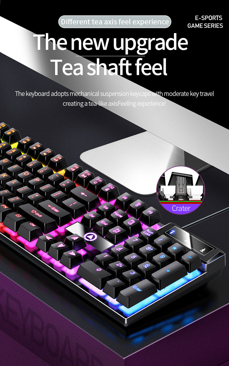 Universal Gaming Keyboard USB Wired Keyboard, Luminous Keyboard For Computer Laptop Notebook Easter Gift