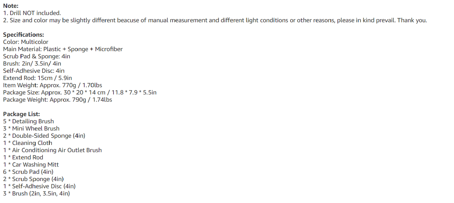 26Pcs Car Detailing Brush Set, Car Detailing Kit, Car Drill Brush/Wheel Brushes/Air Vent Brush/Buffing Sponge Pads Kit/Washing Mitt/Cleaning Cloth