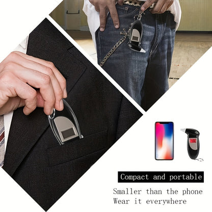 Portable Digital Breathalyzer - Accurate Blood Alcohol Content Test, Battery-Free Operation, Ideal for Car Accessories