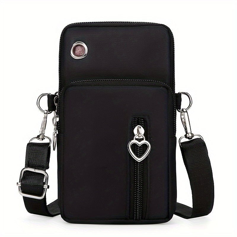 Mini Fashion Cellphone Bag, Trendy Zipper Crossbody Bag, Women's Casual Handbag, Card Holder & Purse