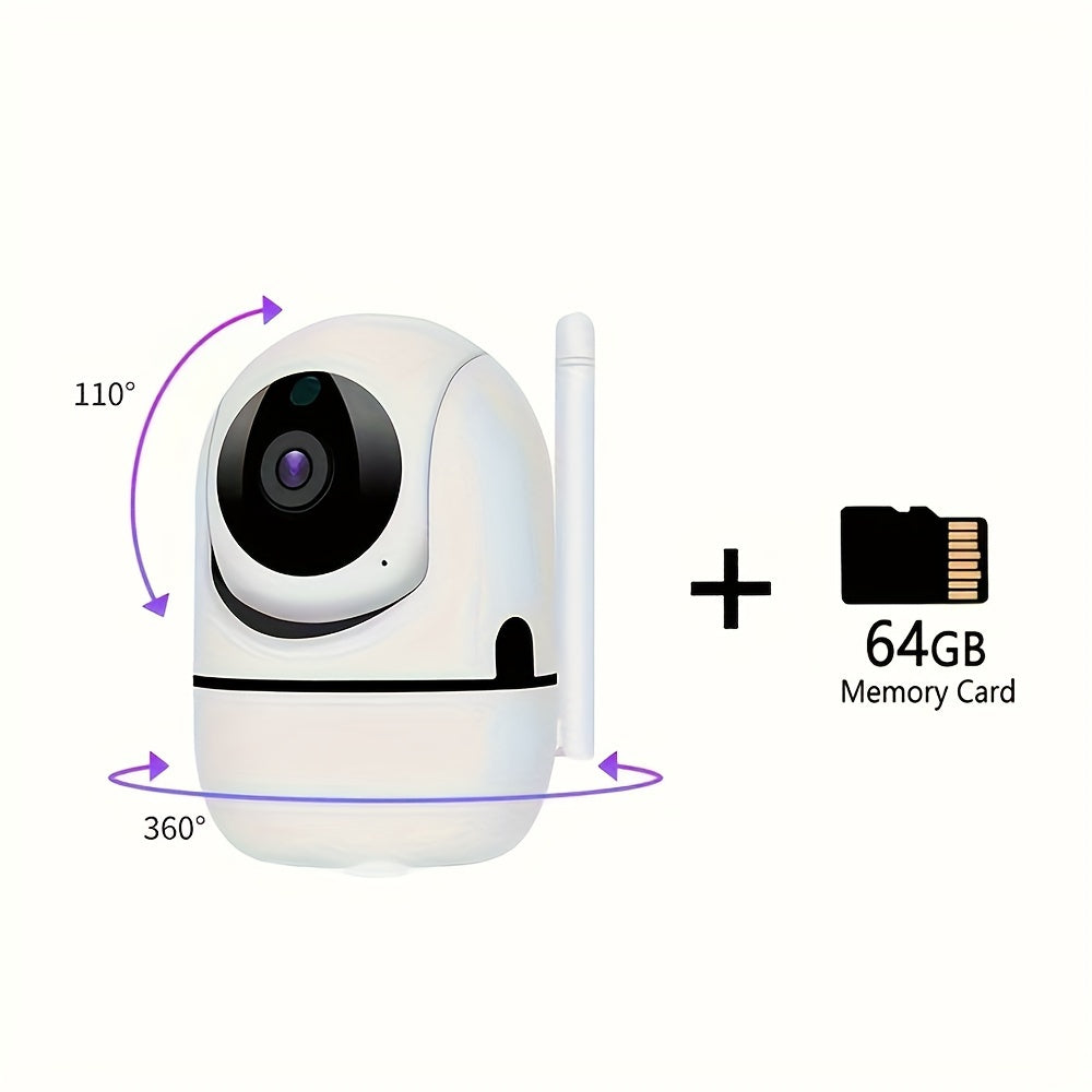 1pc High-definition Camera, 2.4G Wireless Wifi Security Home Camera, Baby And Pet Monitor, 1080P Wireless Automatic Tracking Monitor, Motion Detection And Tracking, Night Vision, Two-way Voice, High Security