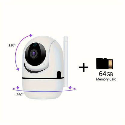 1pc High-definition Camera, 2.4G Wireless Wifi Security Home Camera, Baby And Pet Monitor, 1080P Wireless Automatic Tracking Monitor, Motion Detection And Tracking, Night Vision, Two-way Voice, High Security
