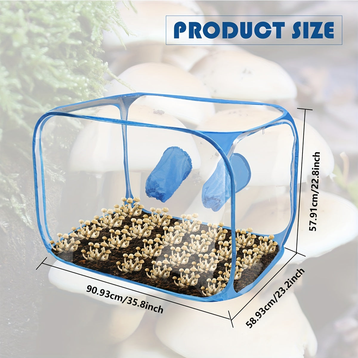 1pc PVC Mushroom Growing Still Air Box, Portable Foldable Pop Up Mushroom Grow Tent, Mushroom Growing Container