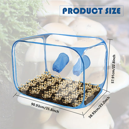 1pc PVC Mushroom Growing Still Air Box, Portable Foldable Pop Up Mushroom Grow Tent, Mushroom Growing Container