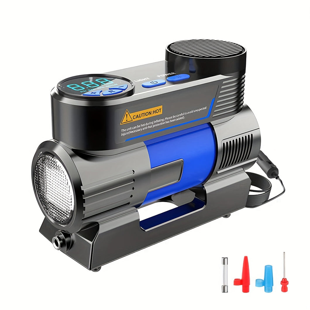 Tire Inflator Portable Air Compressor, 12V DC Auto Air Pump for Car Tires, 150PSI Electric Tire Pump with Digital Pressure Gauge, LED Light for Car Motorcycle Bike Ball, Car Accessories, for DC only.