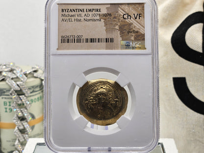 BYZANTINE EMPIRE MICHAEL VII, AD 1071-1078 NGC AU ~ ANCIENT GOLD COIN BUY NOW