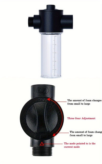 [High-Pressure Water Gun] High-Pressure Quick Connect Adapters Car Washing Water Gun | Universal 3/4 & 1/2 Inch Multi-Purpose Garden Hose Nozzle with Foam Tank - Compact & Adjustable for Cars, Gardens, Pets & Outdoor Cleaning