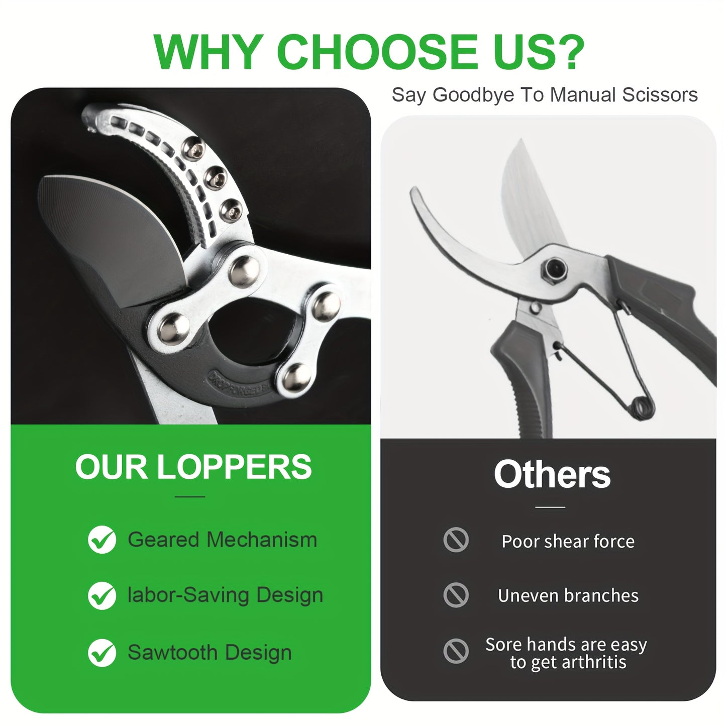 [Heavy-duty] 18/38 Inch Extendable Tree Pruning Shears | Heavy-duty Non Stick Sharp Edged Steel Blades | Branch Cutters With A Diameter Of Up To 2 Inches | Manual Hedge Shears For Shaping And Trimming Shrubs, Garden Tools