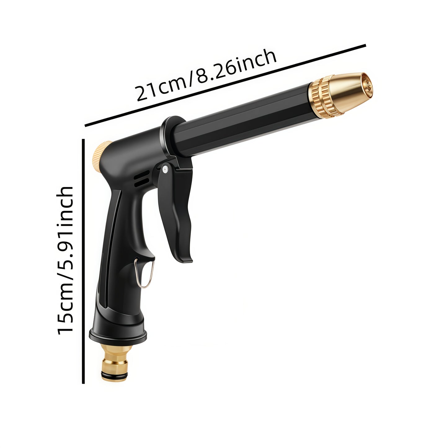 [High-Pressure Water Gun] High-Pressure Quick Connect Adapters Car Washing Water Gun | Universal 3/4 & 1/2 Inch Multi-Purpose Garden Hose Nozzle with Foam Tank - Compact & Adjustable for Cars, Gardens, Pets & Outdoor Cleaning